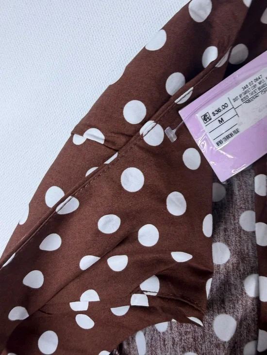 Wild Fable™ Women's Sleeveless Tie Mini Dress - Brown Polka Dots - M - Picture 13 of 15